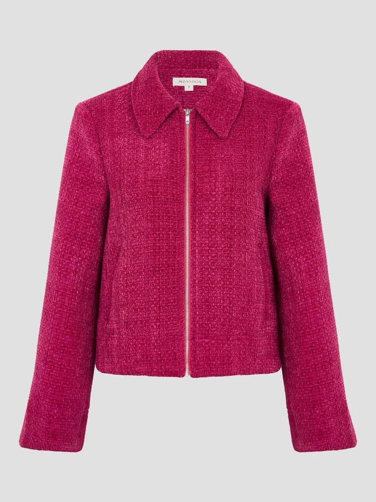 Monsoon Pink Teagan Tweed Crop Jacket - Image 5 of 5