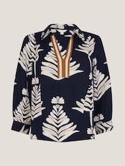 Monsoon Black Pamela Leaf Print Top - Image 5 of 5