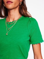 Boden Green 100% Cotton Ali Ricrac T-Shirt - Image 3 of 5