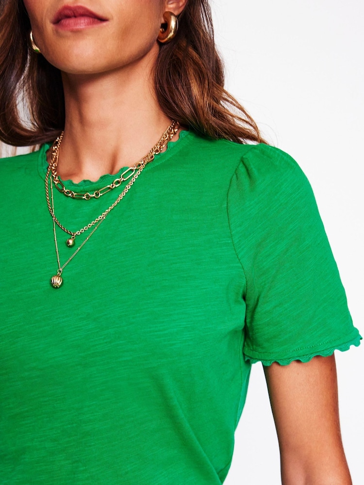 Boden Green 100% Cotton Ali Ricrac T-Shirt - Image 3 of 5