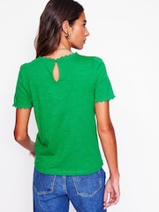 Boden Green 100% Cotton Ali Ricrac T-Shirt - Image 4 of 5
