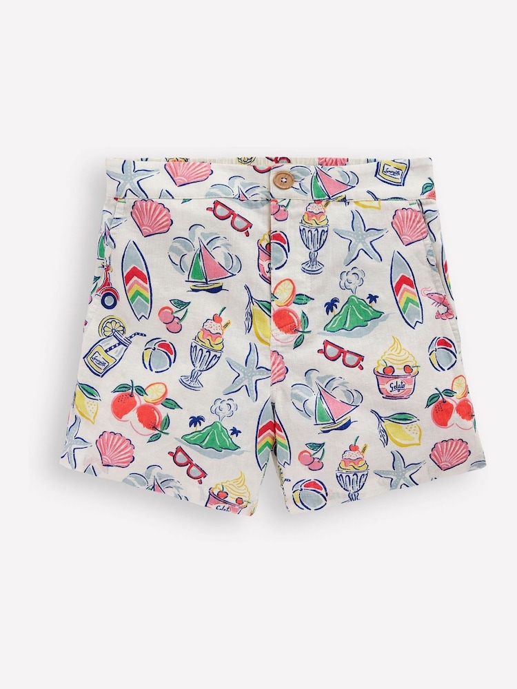 Boden Cream Cotton Linen Shorts - Image 1 of 3