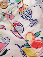 Boden Cream Cotton Linen Shorts - Image 3 of 3