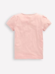 Boden Pink Puff Sleeve Superstitch 100% Cotton Top - Image 2 of 3