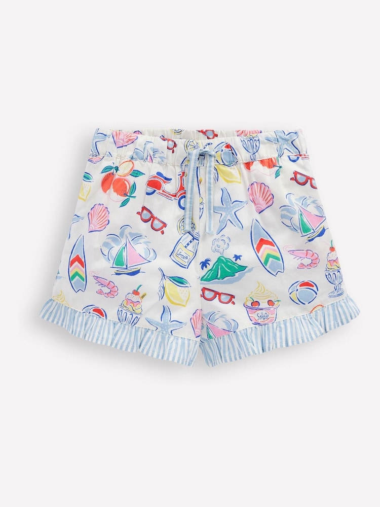 Crema - Boden 100% Cotton Juniper Woven Frill Shorts - Imagen 1 de 3
