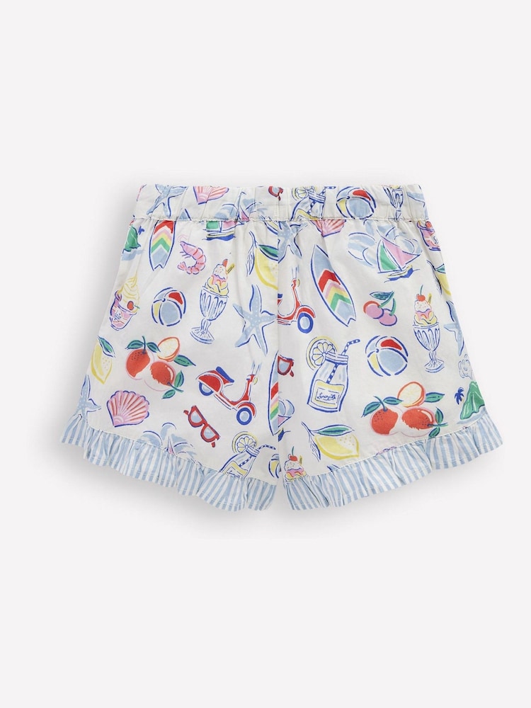 Crema - Boden 100% Cotton Juniper Woven Frill Shorts - Imagen 2 de 3