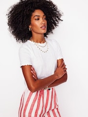 Boden 100% Cotton Ali Ricrac T-Shirt - Imagen 1 de 5