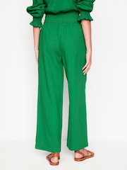 Boden Green Cropped Double Cloth 100% Cotton Trousers - Image 3 of 6