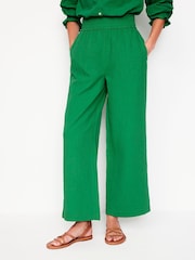Boden Green Cropped Double Cloth 100% Cotton Trousers - Image 4 of 6