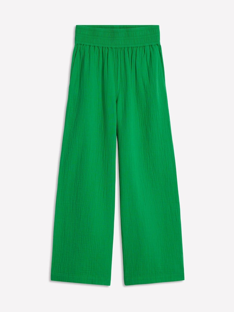 Boden Green Cropped Double Cloth 100% Cotton Trousers - Image 6 of 6