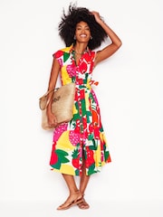 Boden Yellow Rachel 100% Cotton Midi Shirt Dress - Image 1 of 4