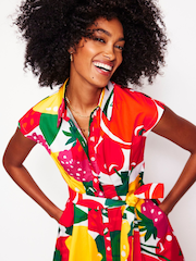 Boden Yellow Rachel 100% Cotton Midi Shirt Dress - Image 2 of 4
