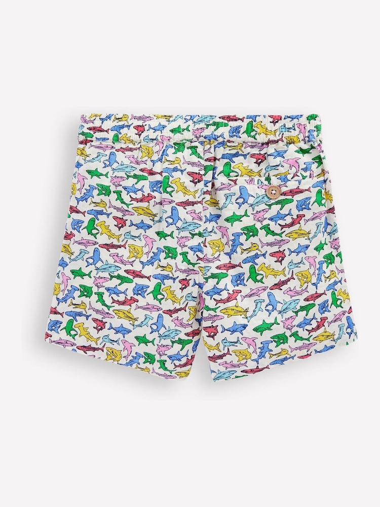 Boden White Cotton Linen Shorts - Image 2 of 4