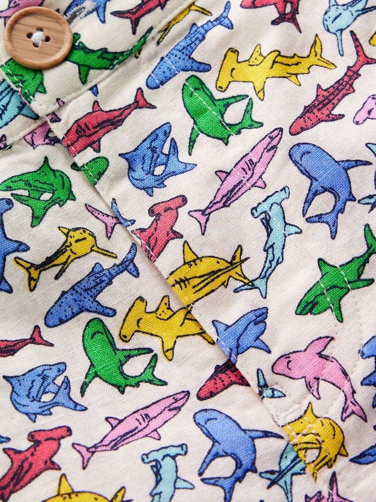 Boden White Cotton Linen Shorts - Image 4 of 4