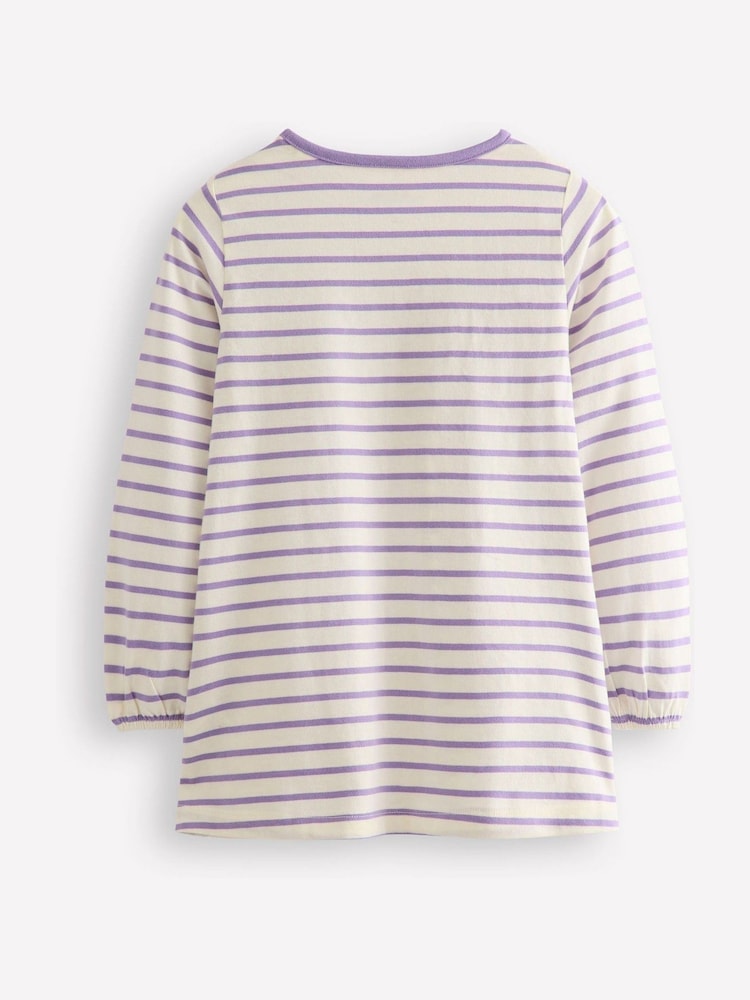 Boden Purple 100% Cotton Appliqué Jersey Tunic - Image 2 of 4