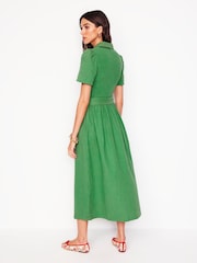 Boden Green 100% Cotton Amber Double Cloth Midi Dress - Image 3 of 6