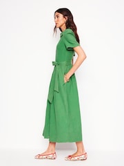 Boden Green 100% Cotton Amber Double Cloth Midi Dress - Image 4 of 6