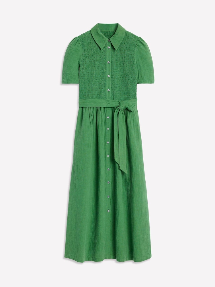 Boden Green 100% Cotton Amber Double Cloth Midi Dress - Image 6 of 6