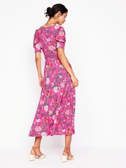 Boden Pink Kristen Pleated Jersey Dress - Image 4 of 7