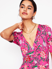 Boden Pink Kristen Pleated Jersey Dress - Image 6 of 7