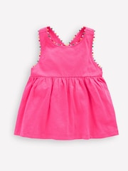 Boden Pink Frill Sleeve Pom 100% Cotton Dress - Image 1 of 3