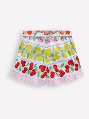 Azul - Boden 100% Cotton Juniper Woven Frill Shorts - Imagen 2 de 3