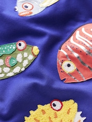 Boden Blue 100% Cotton Appliqué T-Shirt - Image 4 of 5