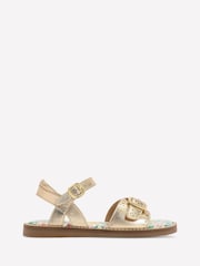 Boden Gold Leather Buckle Sandals - Image 1 of 3