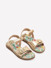 Boden Gold Leather Buckle Sandals - Image 2 of 3