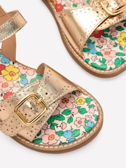 Boden Gold Leather Buckle Sandals - Image 3 of 3