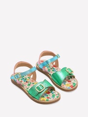 Boden Green Leather Buckle Sandals - Image 2 of 3