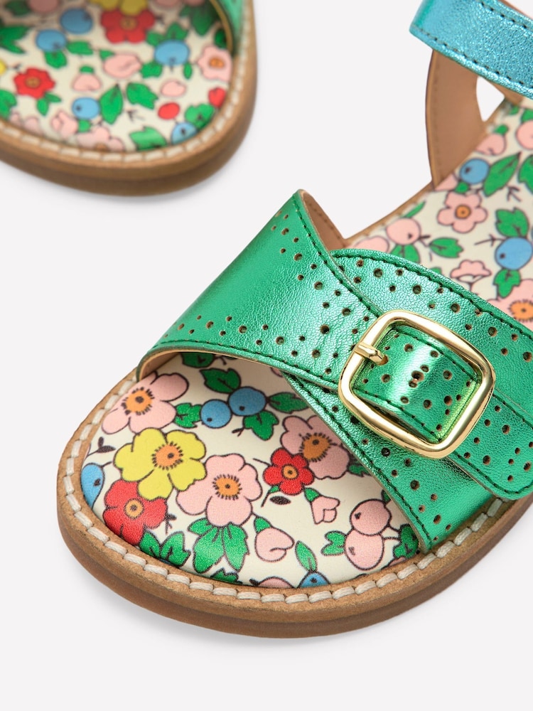 Boden Green Leather Buckle Sandals - Image 3 of 3