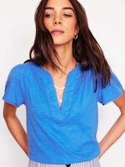 Boden Blue 100% Cotton Ava Short Sleeve Top - Image 4 of 4