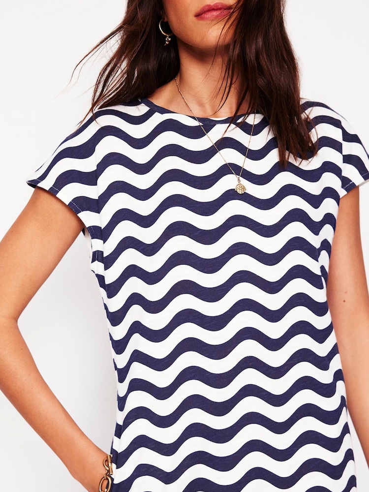 Boden Blue 100% Cotton Leah Jersey T-Shirt Dress - Image 2 of 5