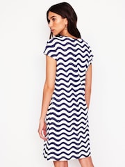 Boden Blue 100% Cotton Leah Jersey T-Shirt Dress - Image 3 of 5