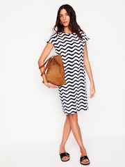 Boden Blue 100% Cotton Leah Jersey T-Shirt Dress - Image 4 of 5