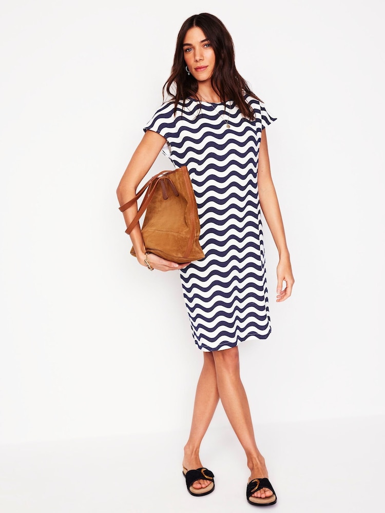 Boden Blue 100% Cotton Leah Jersey T-Shirt Dress - Image 4 of 5