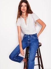 Boden White 100% Cotton Ava Short Sleeve Top - Image 1 of 4