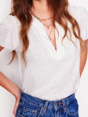 Boden White 100% Cotton Ava Short Sleeve Top - Image 2 of 4