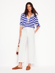 Boden White Barnsbury Crop Chino Trousers - Image 1 of 6
