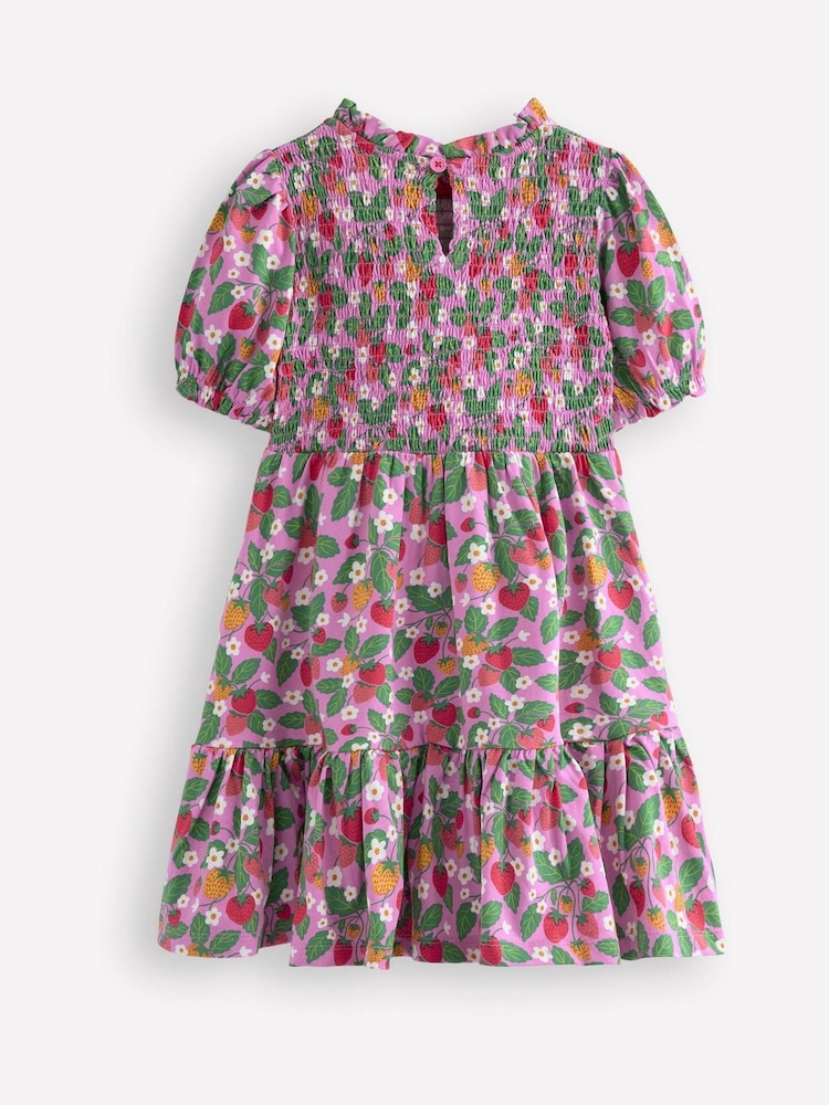 Boden Pink 100% Cotton Aurora Shirred Twirly Dress - Image 2 of 3