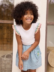 Boden Blue 100% Cotton Applique Pocket Skirt - Image 1 of 4