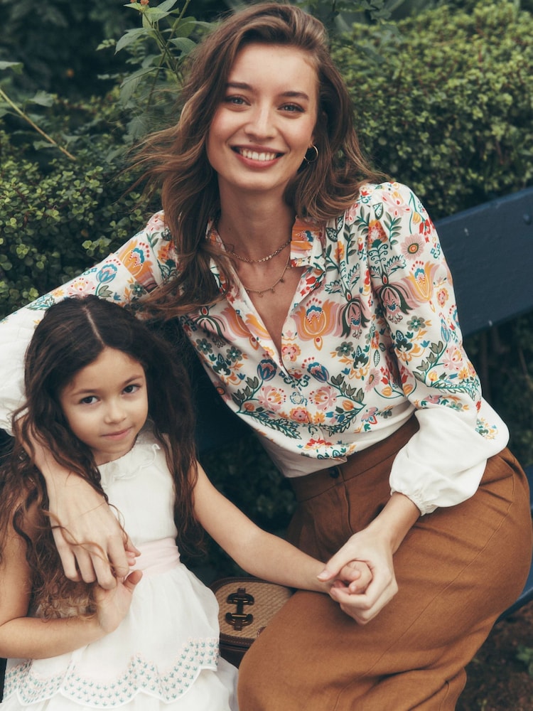 Boden Cream Ruffle Collar Blouse - Image 1 of 7