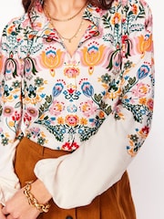 Boden Cream Ruffle Collar Blouse - Image 3 of 7