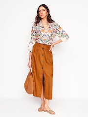 Boden Cream Ruffle Collar Blouse - Image 5 of 7