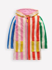 Boden Red Romie Towelling Zip Thrown-On Hoodie - Image 1 of 3