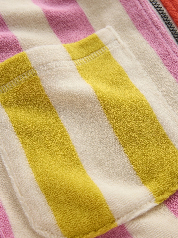 Boden Red Romie Towelling Zip Thrown-On Hoodie - Image 3 of 3