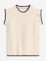 Boden Cream 100% Cotton Lena Stitch Detail Tank - Image 6 of 7