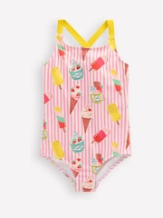 Boden Pink Cross-Back Printed Swimsuit - Image 3 of 5