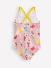 Boden Pink Cross-Back Printed Swimsuit - Image 4 of 5